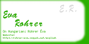 eva rohrer business card