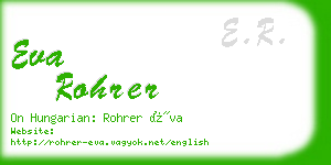 eva rohrer business card